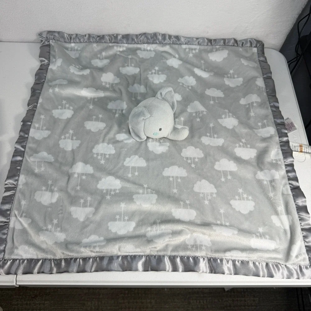 Parent's Choice XL‎ 24x24 Lovey Security Blanket Elephant Cloud Star Satin Trim